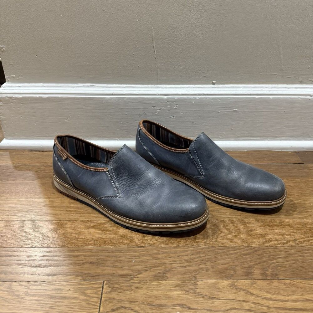 Pikolinos Berna Blue Gray Leather Slip On Loafers Men’s Size EUR 43 US 9 9.5